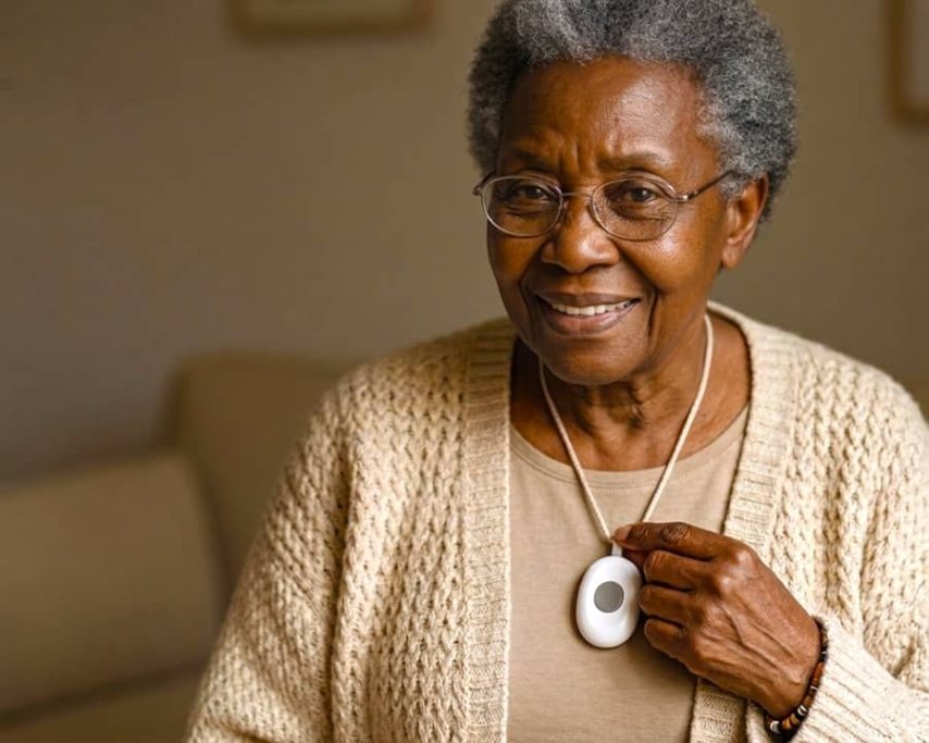 Un collier avec bouton d'appel